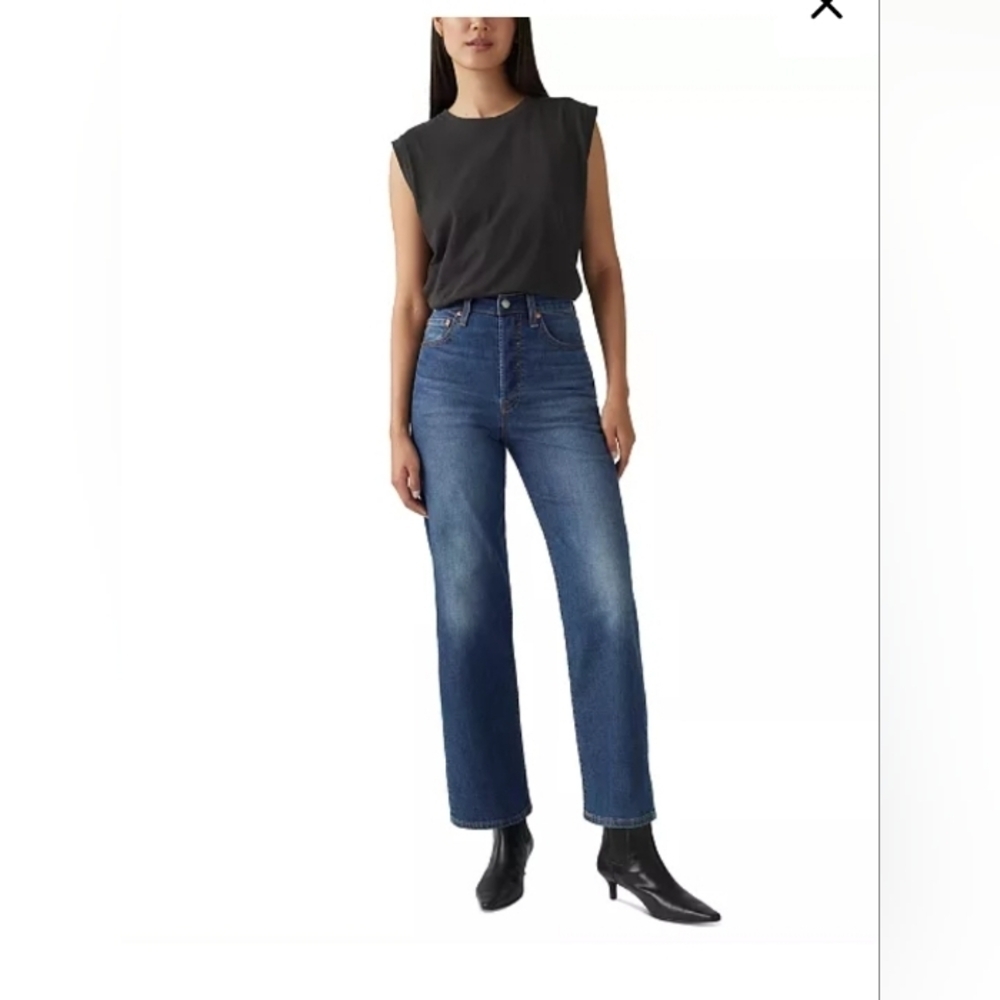 Levi's Women's 724 Ribcage High Rise Straight Ankle Jeans Inseam 27 - Picture 2 of 6